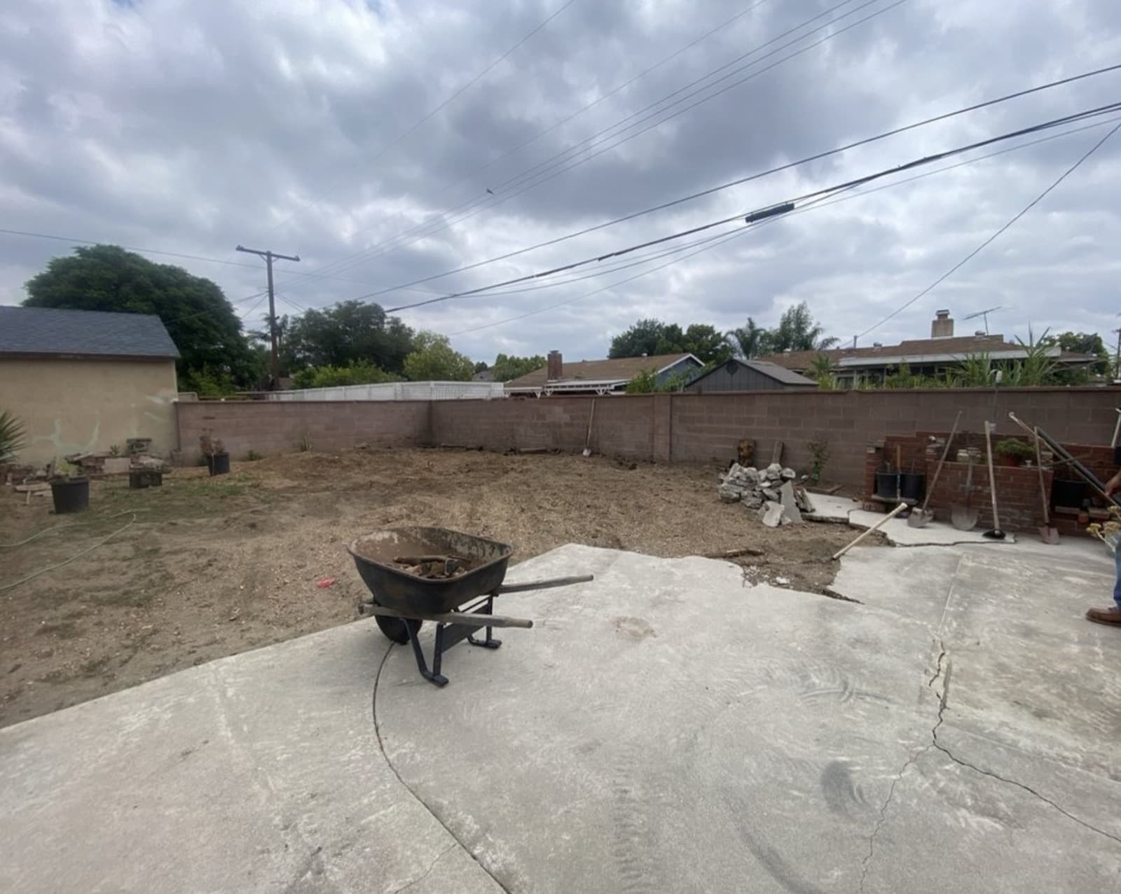 A Lancaster yard cleared and level after stump grinding